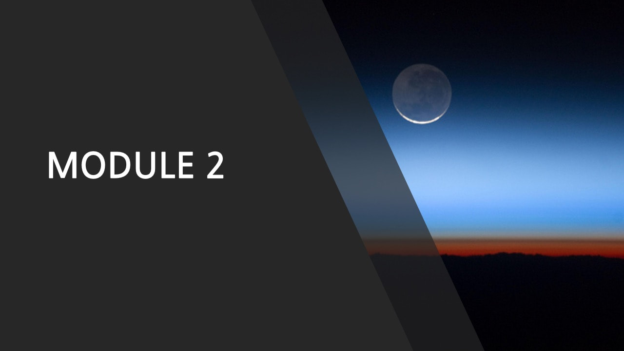Module 2 Link with an image of a moon over the horizon